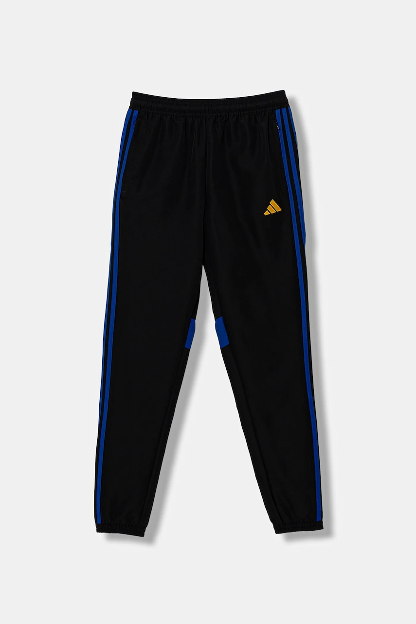 Levně Dětské tepláky adidas Performance černá barva, s aplikací, JX2225