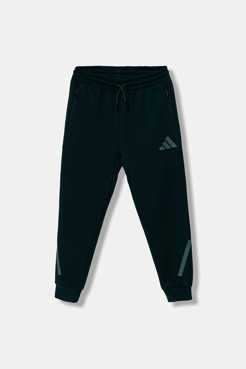 adidas pantaloni de trening pentru copii culoarea verde, cu imprimeu, JW2430