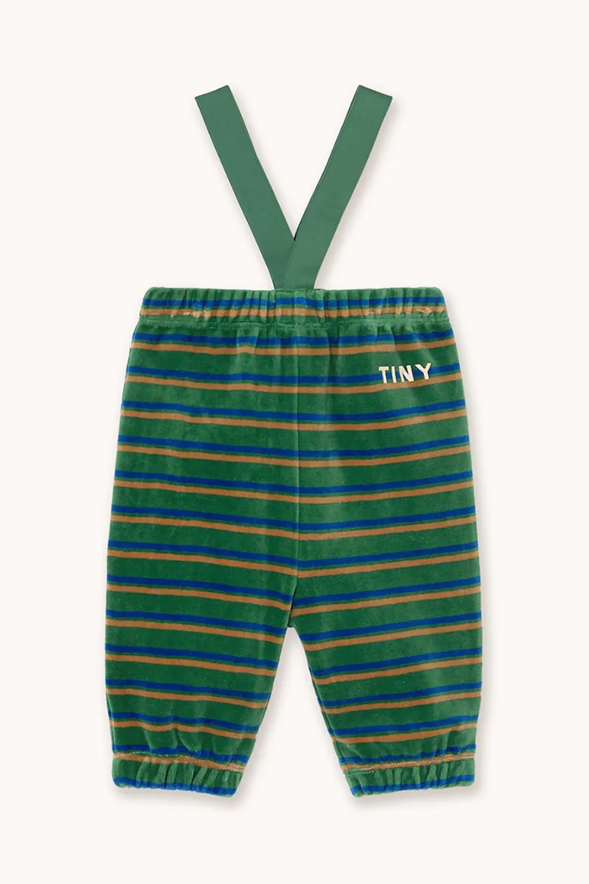 Levně Kojenecké tepláky Tinycottons DUO STRIPES BABY SWEATPANT zelená barva, AW25-254