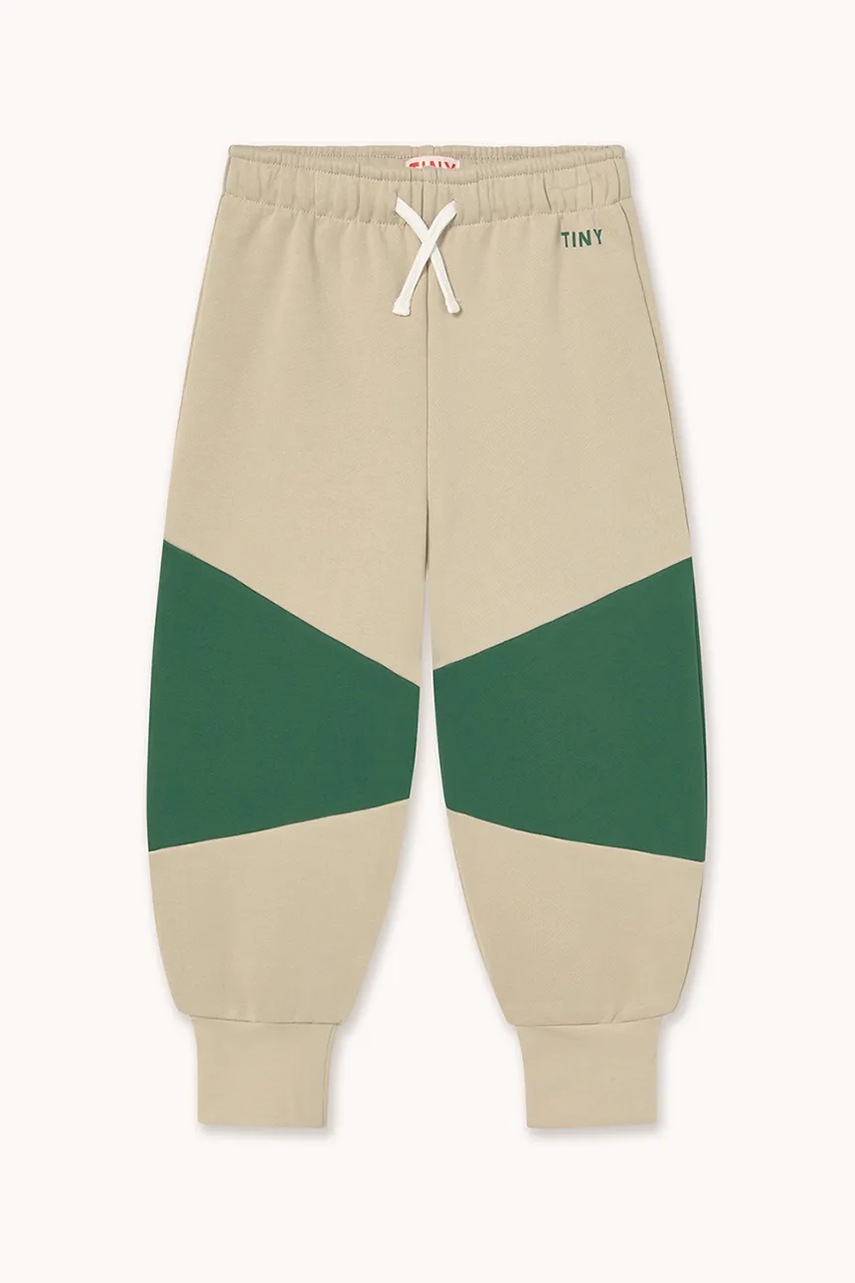 Дитячі бавовняні штани Tinycottons TINY COLOR BLOCK SWEATPANT колір коричневий однотонні AW25-275