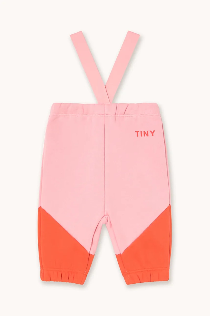 Tinycottons pantaloni de trening pentru bebeluși TINY COLOR BLOCK BABY SWEATPANT culoarea roz, AW25-278