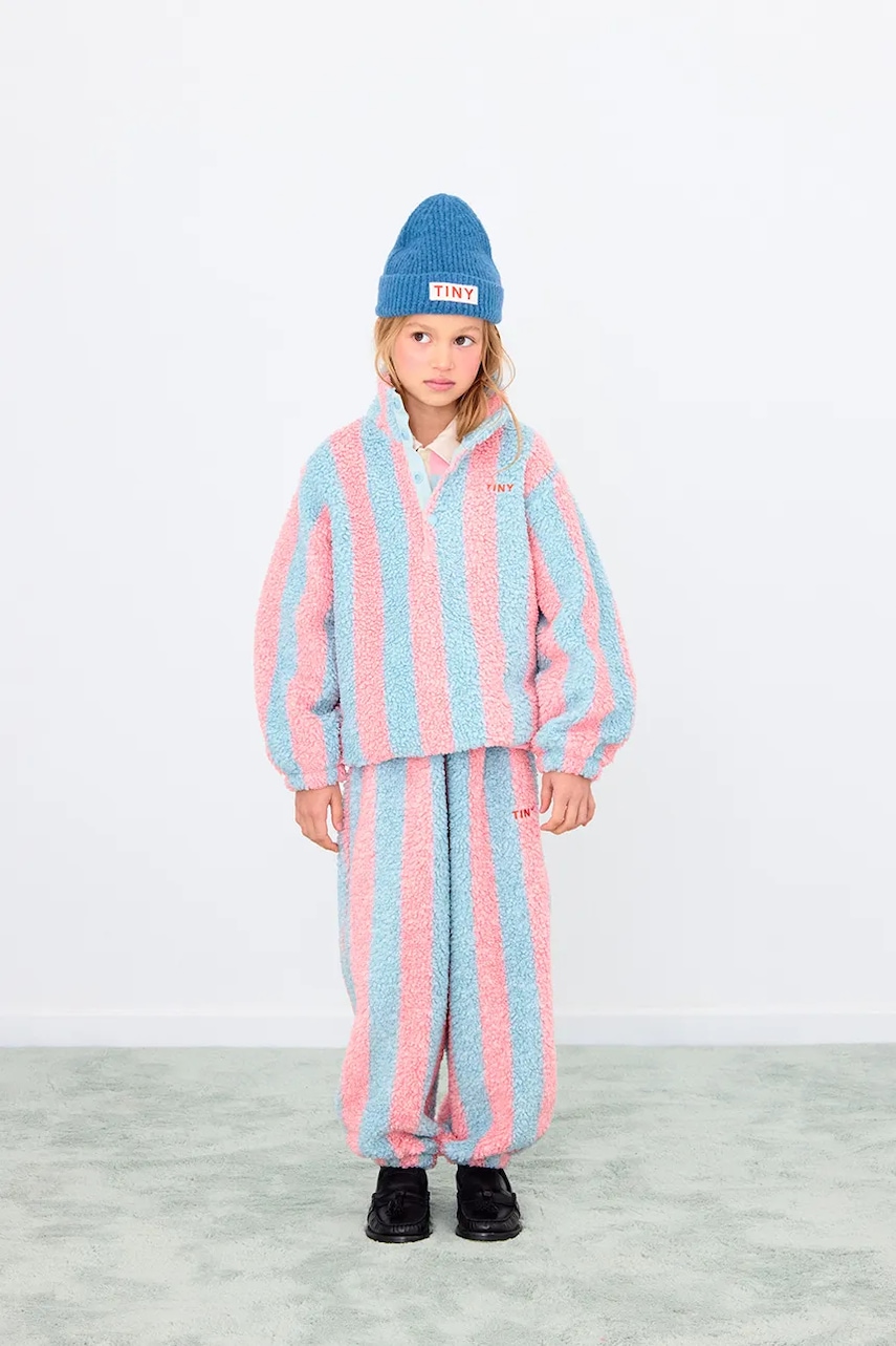 Tinycottons pantaloni de trening pentru copii STRIPES SHERPA SWEATPANT AW25-373