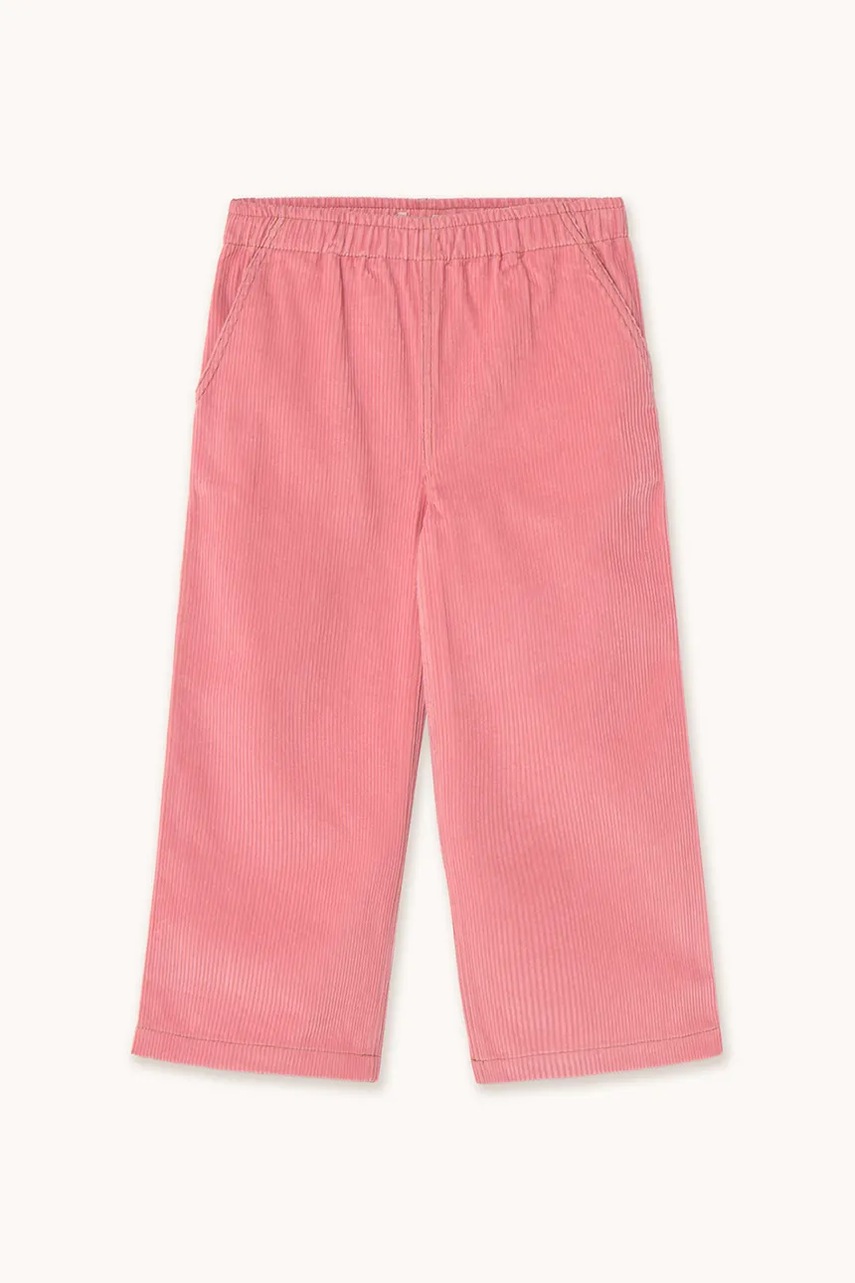 Дитячі штани Tinycottons TINY SOLID WOVEN PANT колір рожевий однотонні AW25-457
