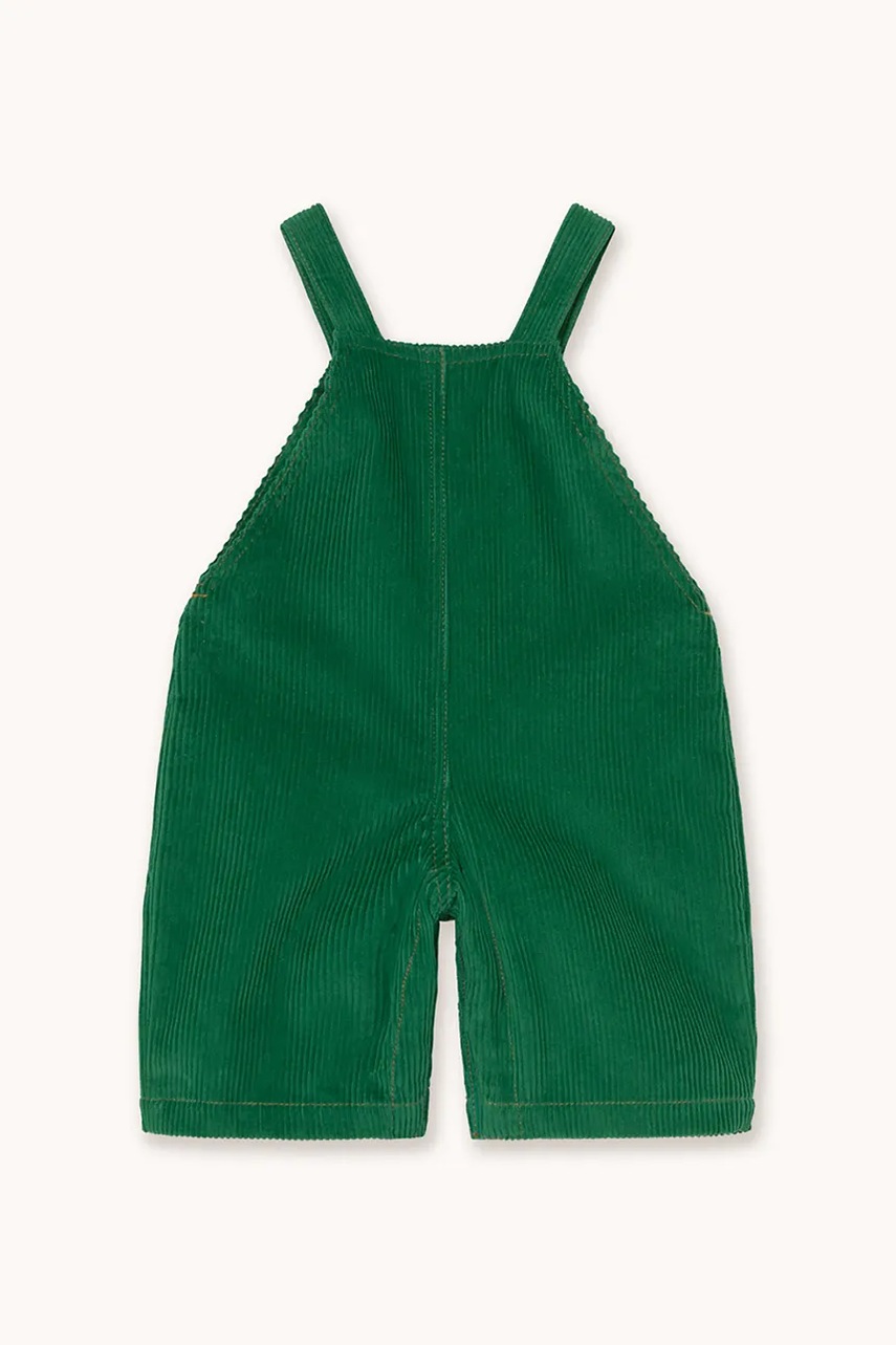 Комбінезон для немовлят Tinycottons DUNGAREE CORDUROY BABY колір зелений однотонний AW25-566