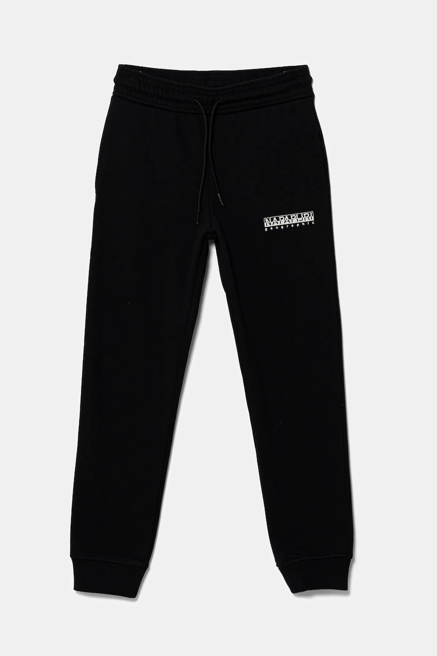 Napapijri pantaloni de trening pentru copii M-GORI culoarea negru, cu imprimeu, NP0A891C9411