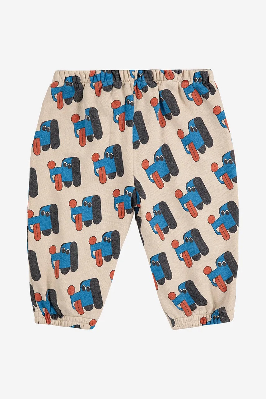 Хлопковые штаны для младенцев Bobo Choses Doggy Mate цвет бежевый узор 225AB079 Хлопковые штаны для младенцев Bobo Choses Doggy Mate цвет бежевый узор 225AB079