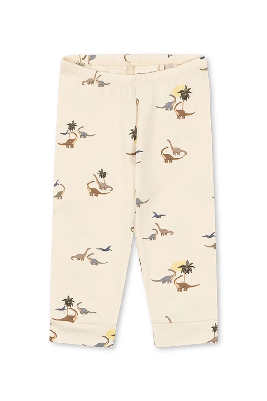 Konges Sløjd pantaloni bebe BASIC PANTS GOTS culoarea bej, cu model, KS103706