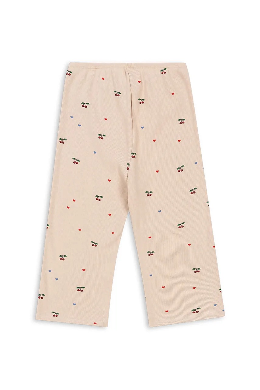 Детские спортивные штаны с хлопком Konges Sløjd ELLA PANTS GOTS цвет бежевый узор KS103800