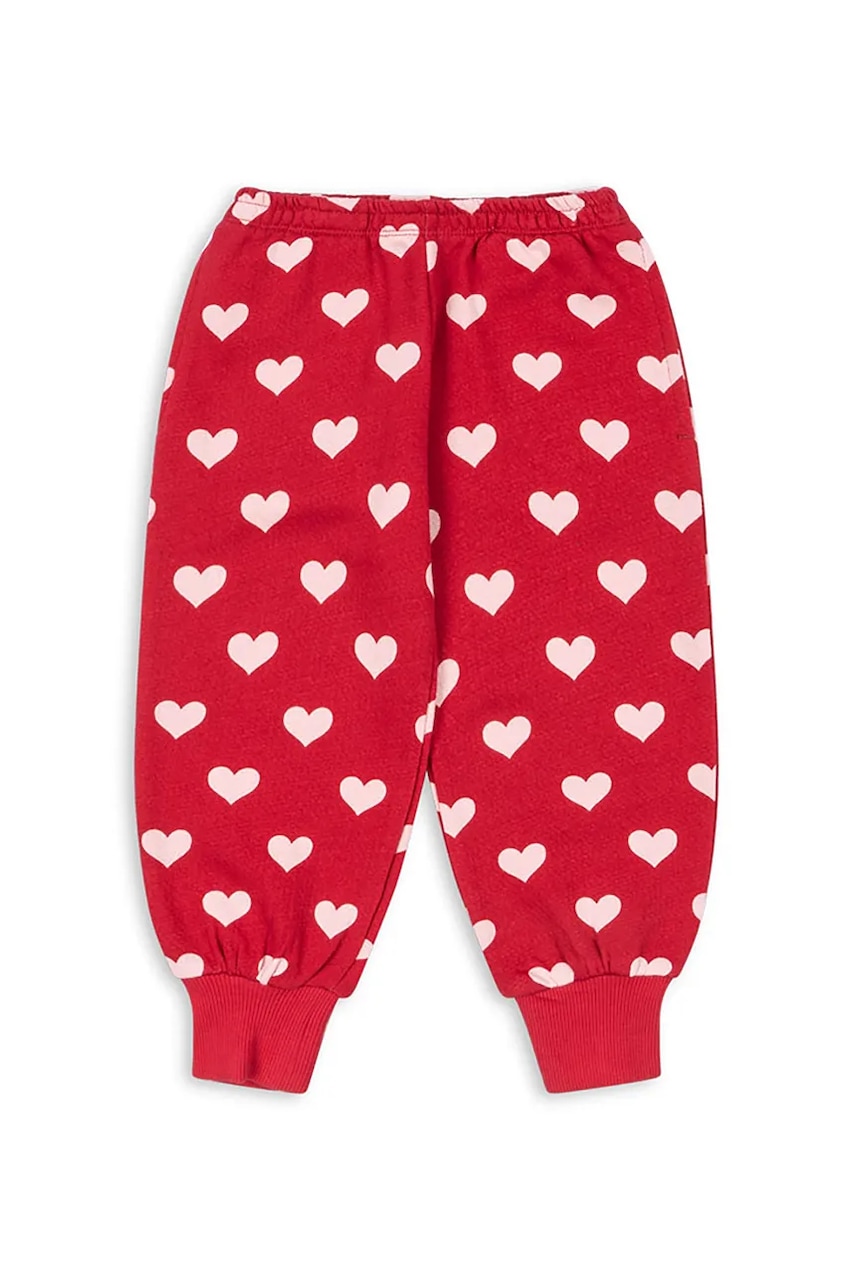 Konges Sløjd pantaloni copii LOUPY LOU SWEAT PANTS OCS culoarea rosu, uni, KS103873