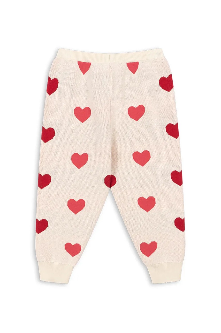 Детские хлопковые брюки Konges Sløjd LAPIS KNIT PANTS GOTS цвет бежевый узор KS103855