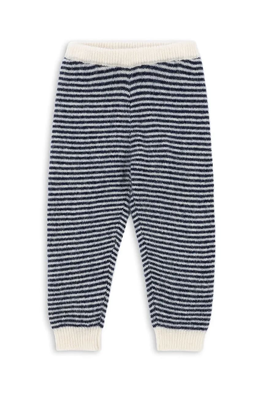 Levně Dětské kalhoty s příměsí alpakové vlny Konges Sløjd BERLE KNIT PANTS tmavomodrá barva, KS103717