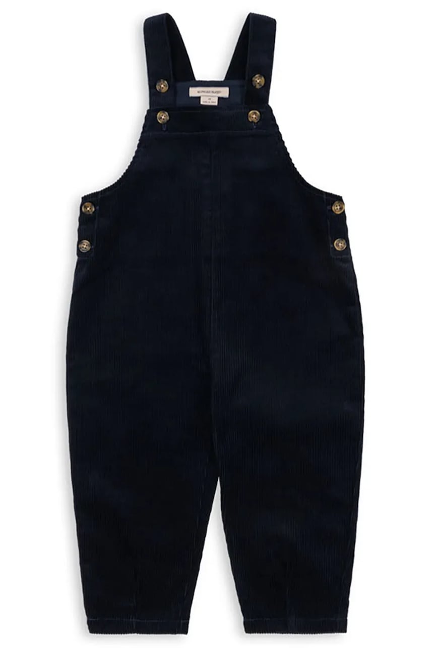Konges Sløjd pantaloni de bumbac pentru copii SULLY OVERALL GOTS culoarea bleumarin, uni, KS104005