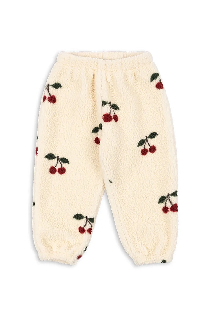 Konges Sløjd pantaloni de trening pentru copii JODY PANTS GRS culoarea bej, cu imprimeu, KS104066