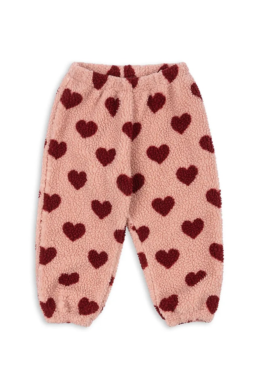 Konges Sløjd pantaloni de trening pentru copii JODY PANTS GRS culoarea roz, cu imprimeu, KS104066