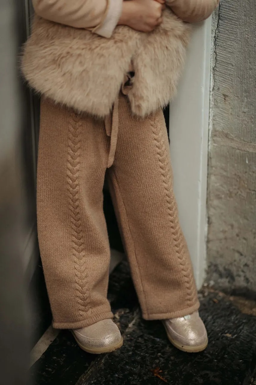 Donsje pantaloni de lână pentru copii Sulien Merino Wool Trousers culoarea maro, uni 4103700