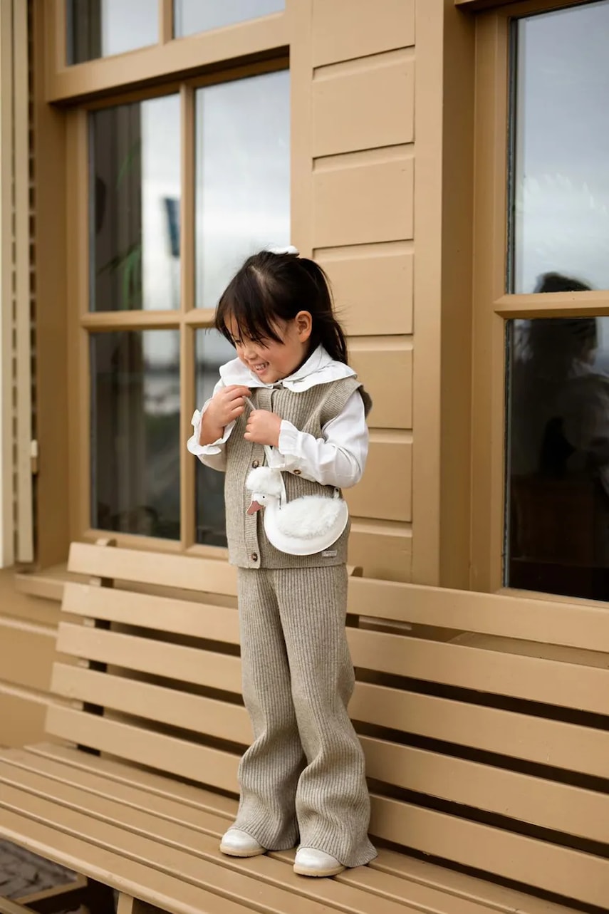 Donsje pantaloni copii Yven Trousers culoarea bej, uni, 4103900