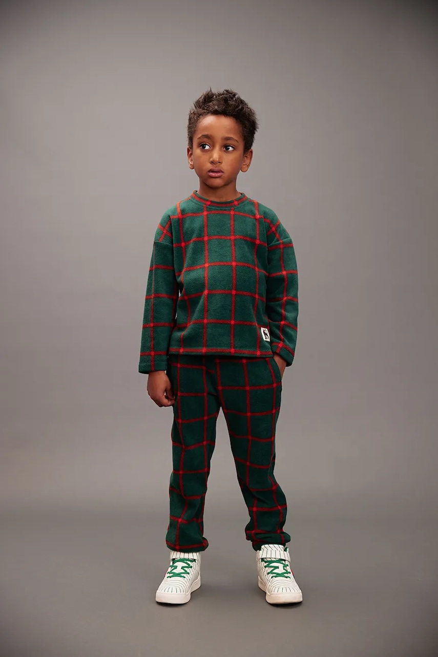 Mini Rodini pantaloni de trening pentru copii culoarea verde, cu model, 25710127