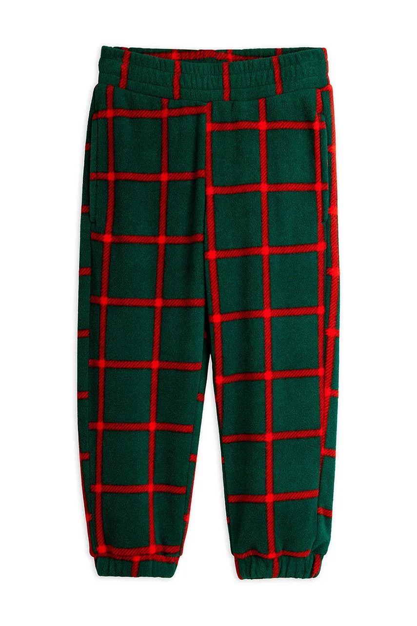 Детские спортивные штаны Mini Rodini цвет зелёный узор 25710127