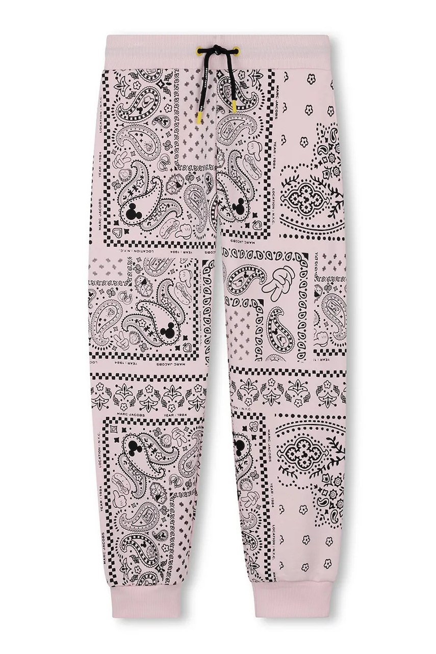 Детские спортивные штаны Marc Jacobs цвет розовый узор W60651 Детские спортивные штаны Marc Jacobs цвет розовый узор W60651