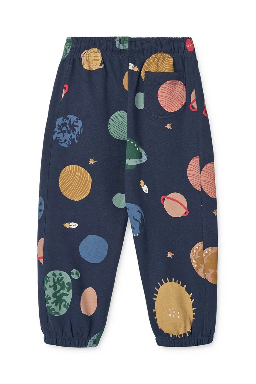 Детские хлопковые штаны Liewood Arlo Printed Sweatpants цвет синий узор LW20074