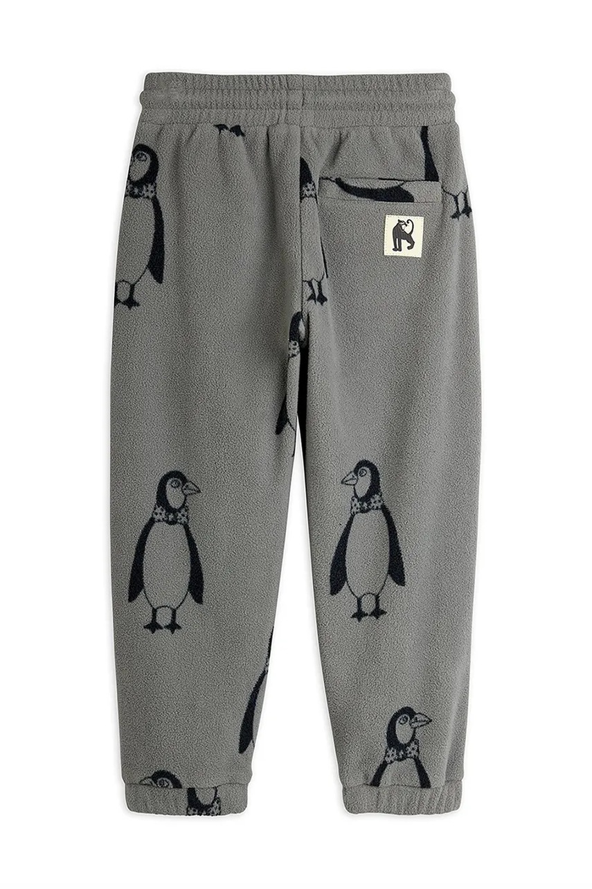 Детские спортивные штаны Mini Rodini Penguin цвет серый узор 11000092