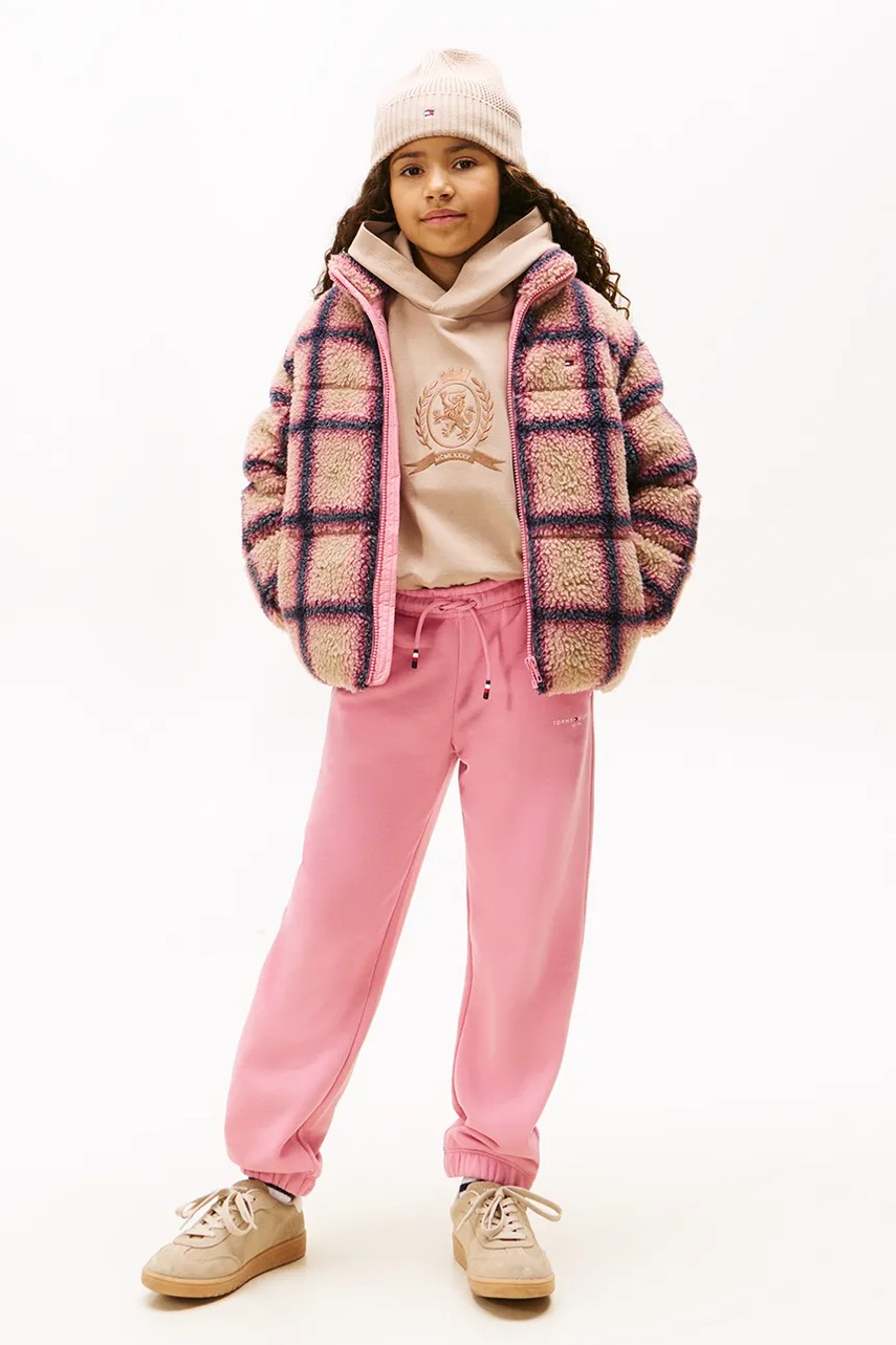 

Детски спортен панталон Tommy Hilfiger в розово с изчистен дизайн KS0KS00662, Розов