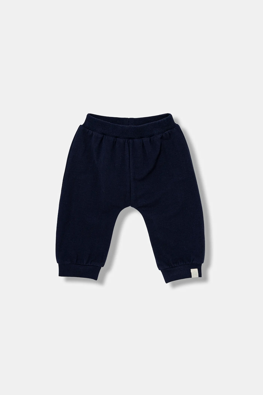 United Colors of Benetton pantaloni de trening pentru bebeluși culoarea albastru marin, neted, 3MDSAF02C