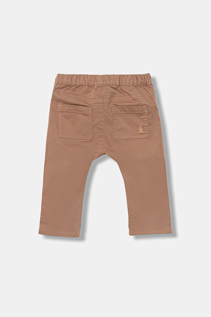 Брюки для младенцев United Colors of Benetton цвет коричневый однотонные 4AU0AF018 Брюки для младенцев United Colors of Benetton цвет коричневый однотонные 4AU0AF018