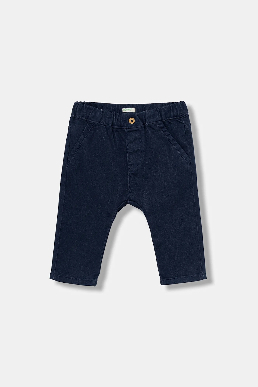 United Colors of Benetton pantaloni bebe culoarea bleumarin, uni, 4AU0AF018