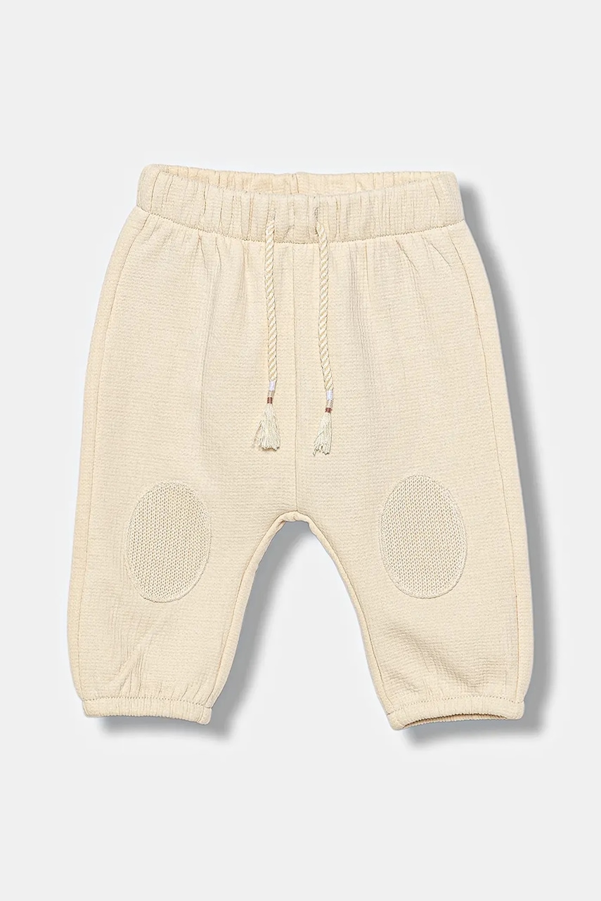 United Colors of Benetton pantaloni de trening pentru bebeluși culoarea bej, uni, 3ITEAF02E