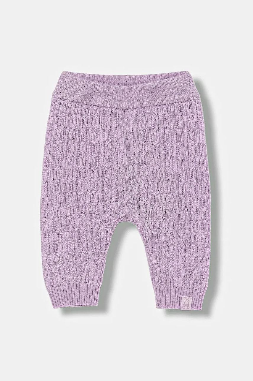 United Colors of Benetton pantaloni de lână pentru bebeluși culoare violet netedă 106WAF008