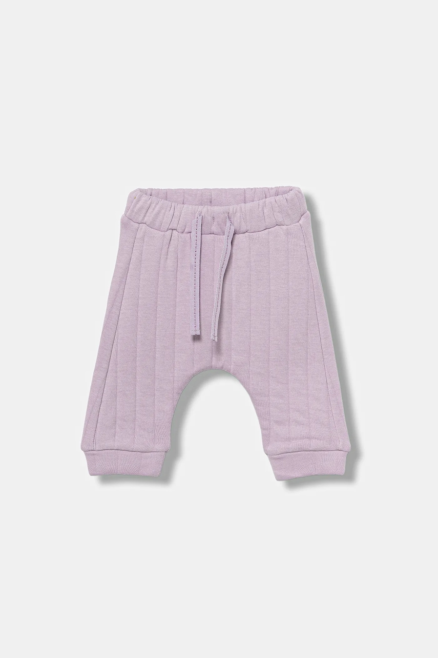 United Colors of Benetton pantaloni de trening pentru bebeluși culoarea violet, uni, 3JOEAF02G