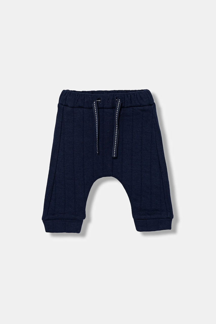 United Colors of Benetton pantaloni de trening pentru bebeluși culoarea bleumarin, uni, 3JOEAF02G