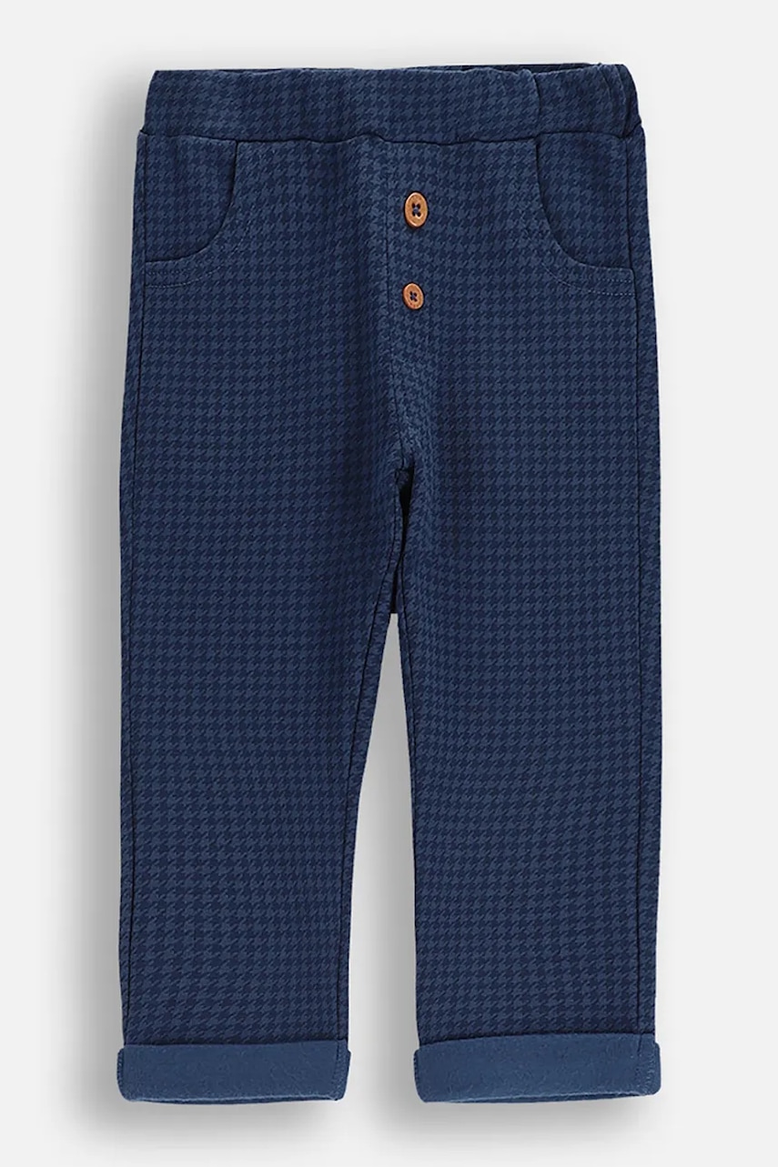 Coccodrillo pantaloni de trening pentru bebeluși culoarea bleumarin, cu imprimeu, FOREST FRIENDS BOY NEWBORN