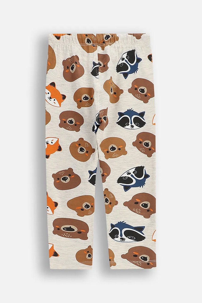 Дитячі спортивні штани Coccodrillo колір сірий візерунок FOREST FRIENDS BOY NEWBORN