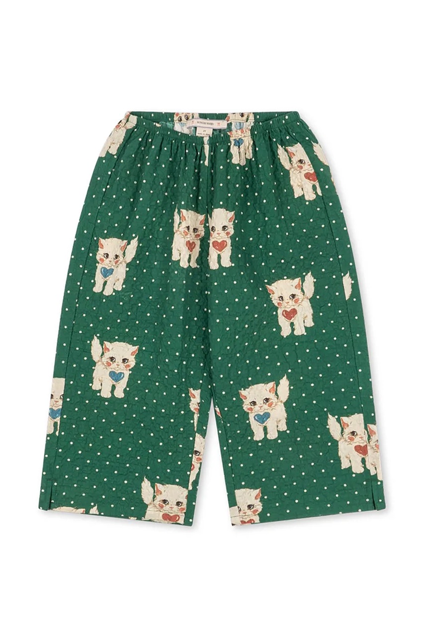 Детские брюки Konges Sløjd ELIN PANTS GOTS цвет зелёный однотонные KS105183
