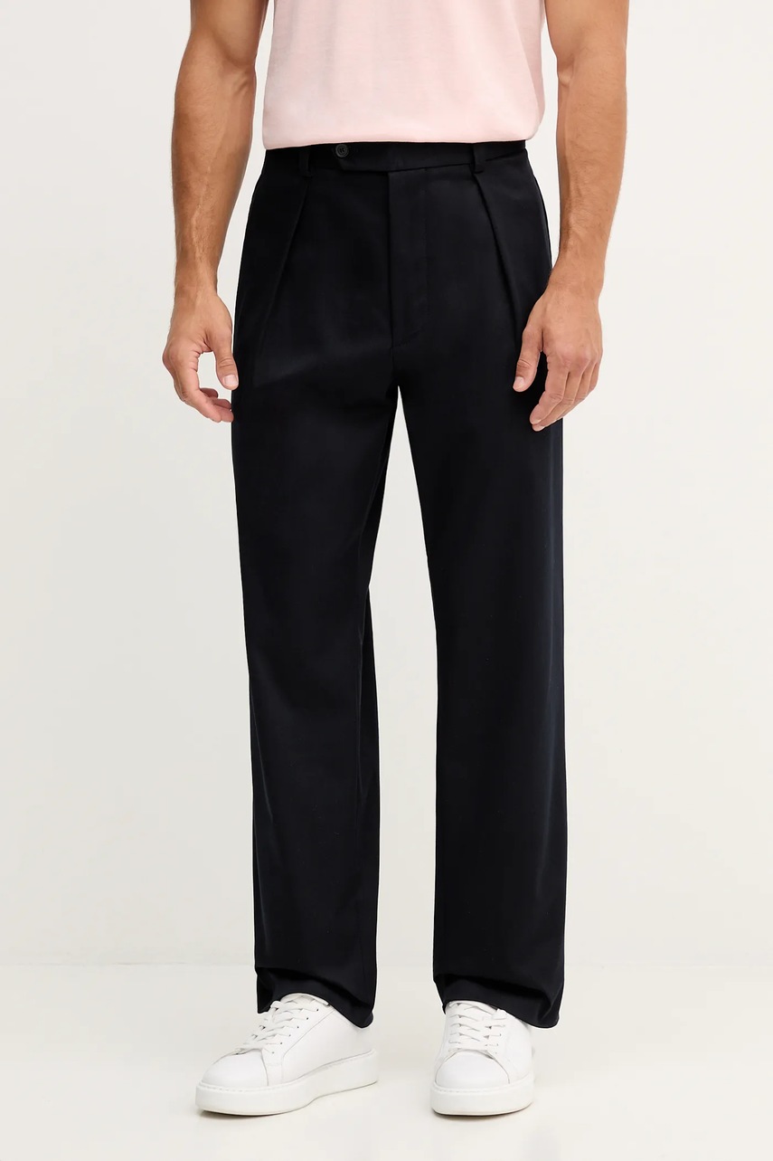 BOSS pantaloni BECKHAM X BOSS culoarea bleumarin, drept, 50549203