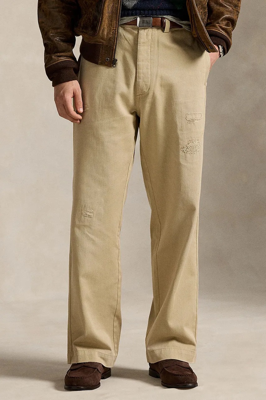 Хлопковые брюки Polo Ralph Lauren цвет коричневый фасон chinos 710971947