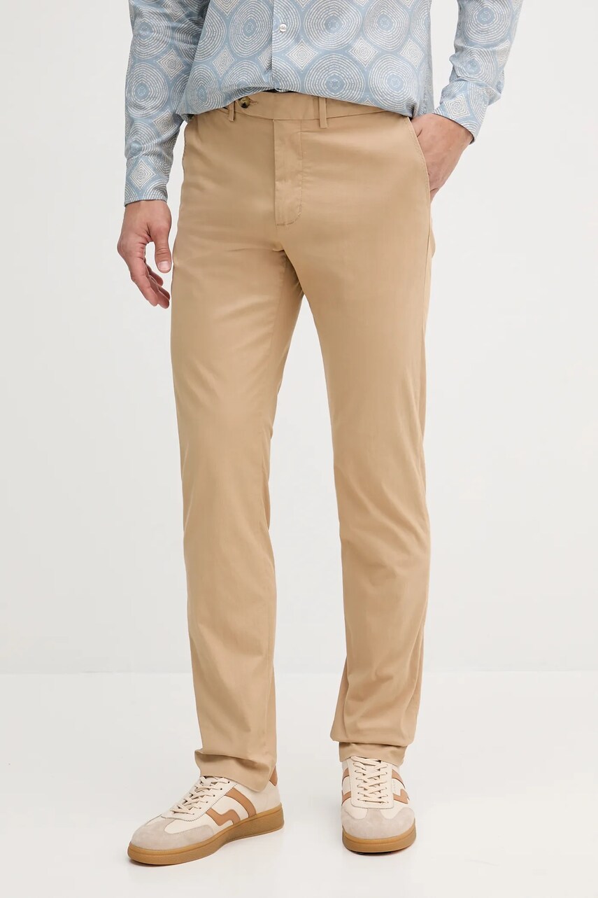 Levně Kalhoty Tommy Hilfiger pánské, zelená barva, ve střihu chinos, MW0MW39726