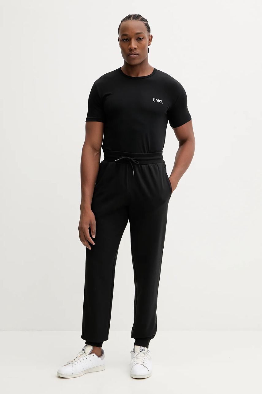 Спортивные штаны Emporio Armani Underwear цвет чёрный с аппликацией EM000500 AF14976