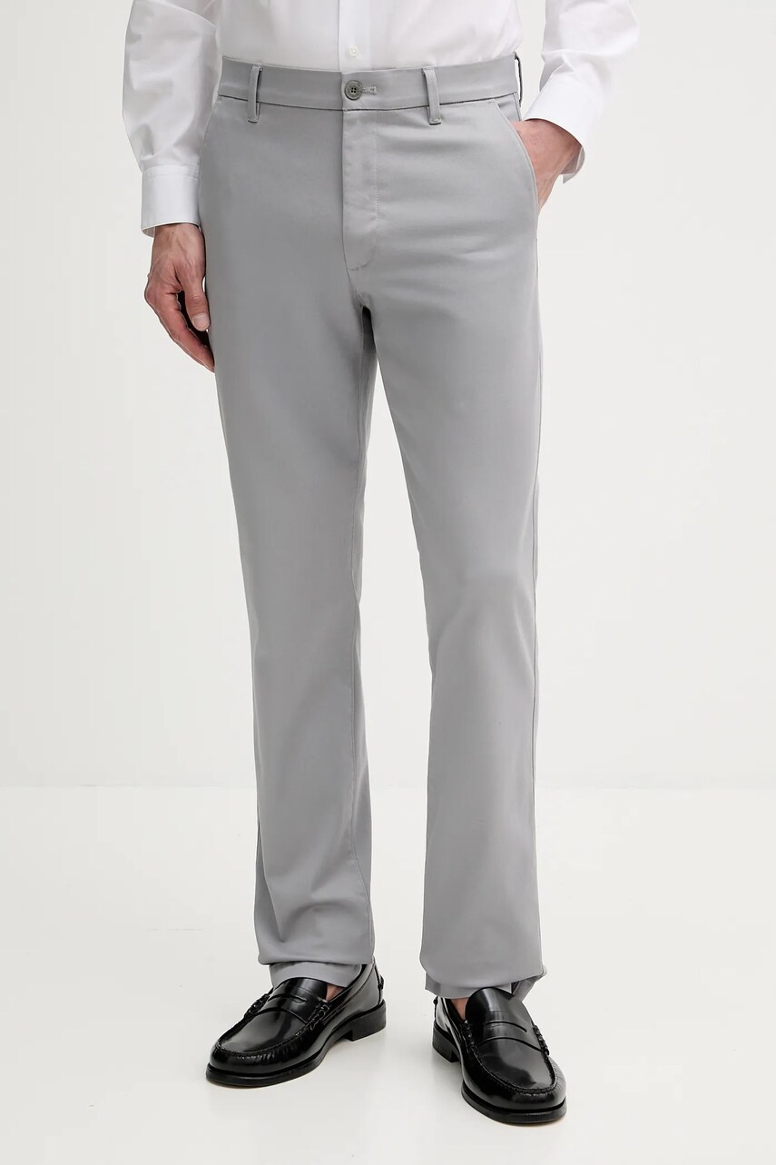 Levně Kalhoty Calvin Klein pánské, šedá barva, LV040EM633