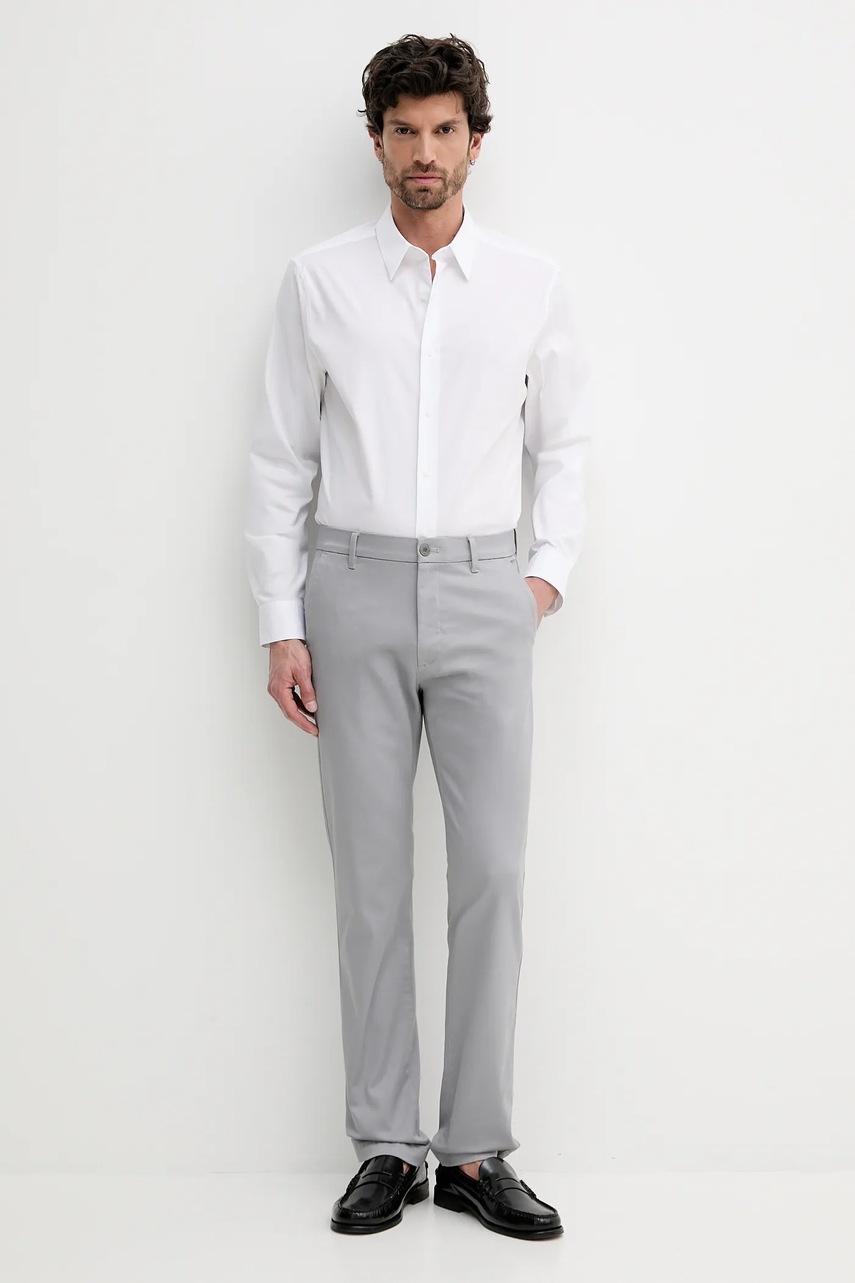 Брюки Calvin Klein цвет серый прямые LV040EM633