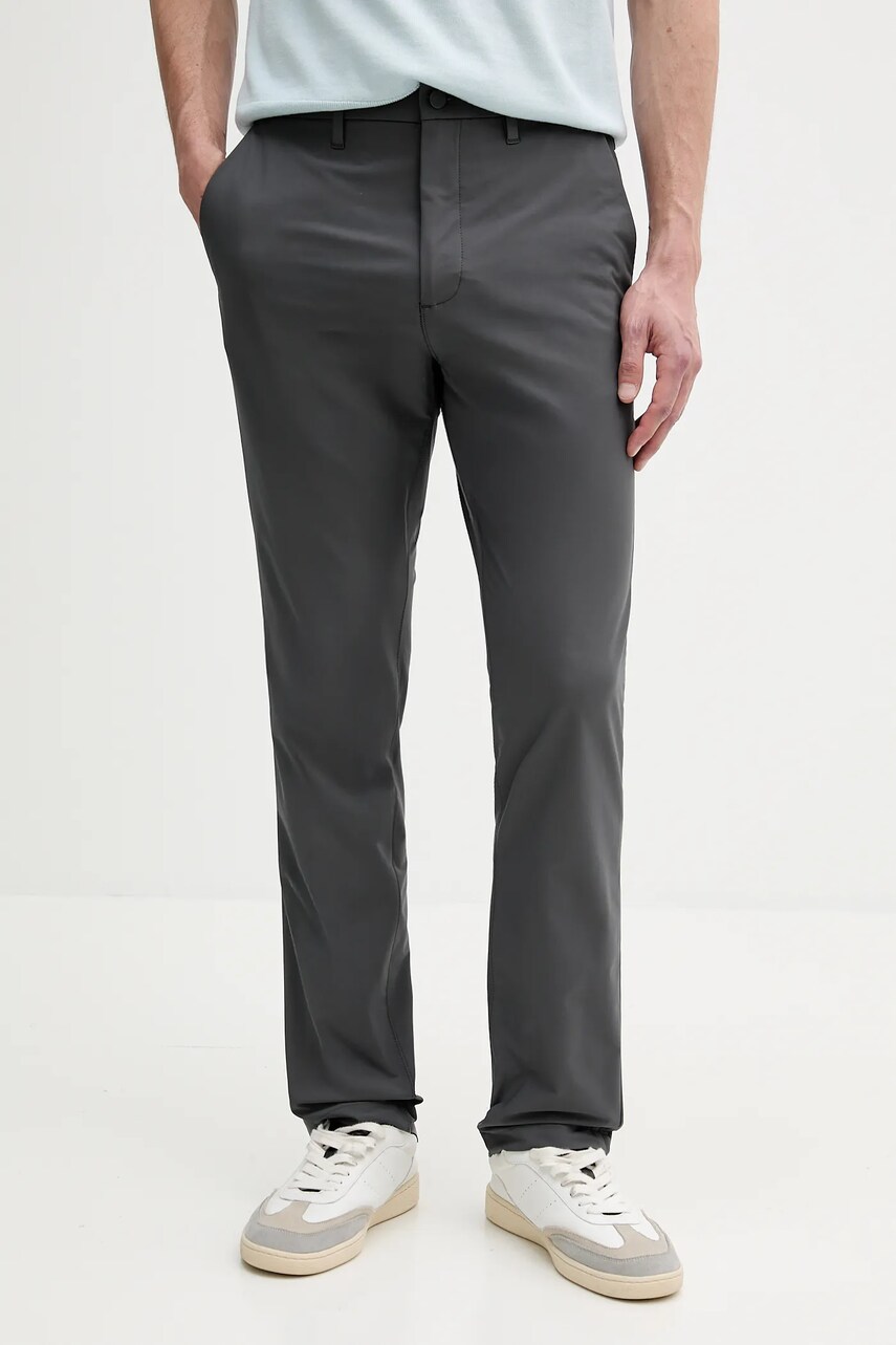 Levně Kalhoty Calvin Klein pánské, šedá barva, LV04LB610G