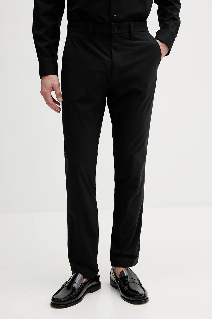 Levně Kalhoty Calvin Klein pánské, černá barva, LV04LB610G