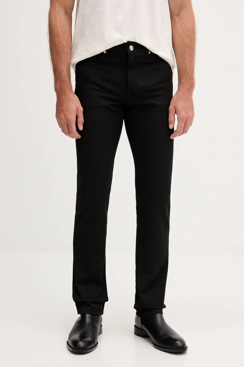 Karl Lagerfeld pantaloni culoarea negru, mulată, 553815.265840
