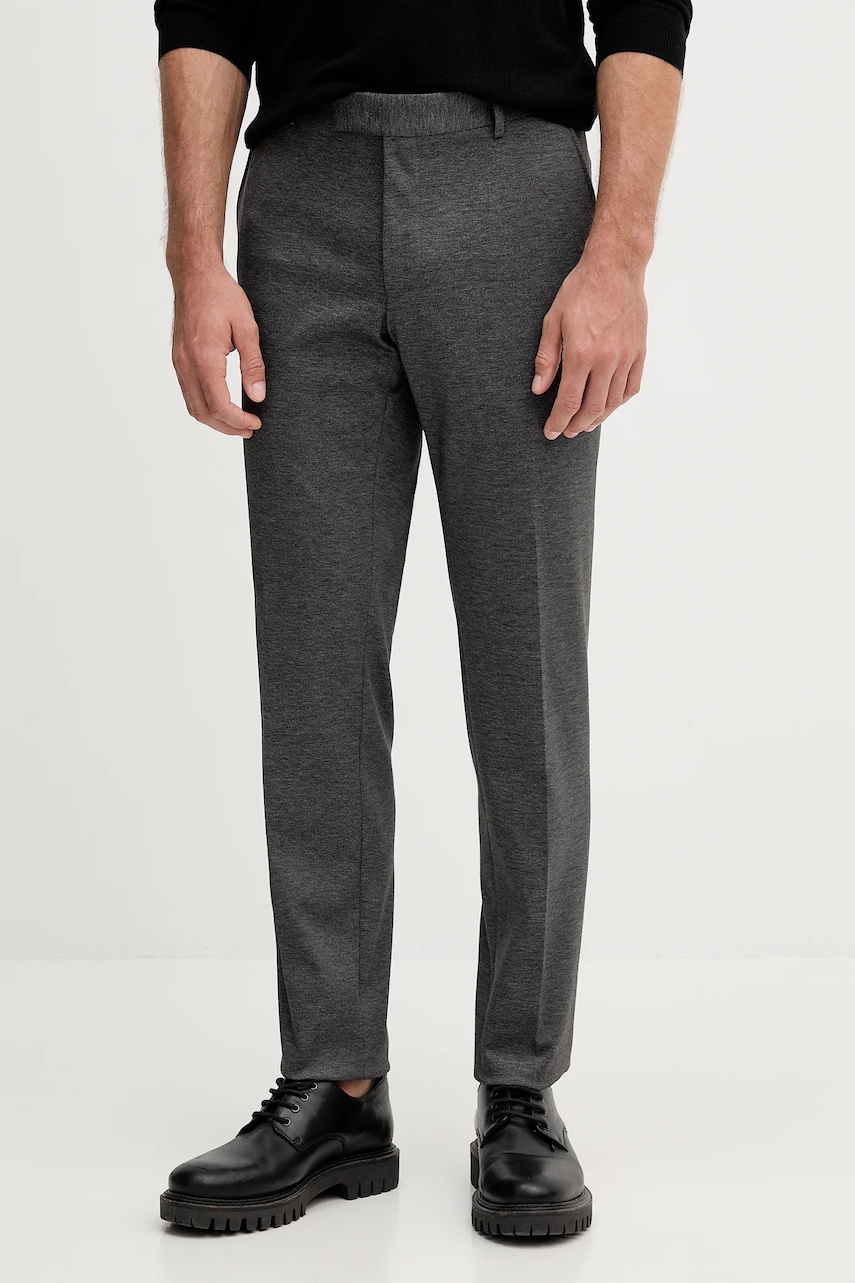 Karl Lagerfeld pantaloni culoarea gri, drept, 553590.505710