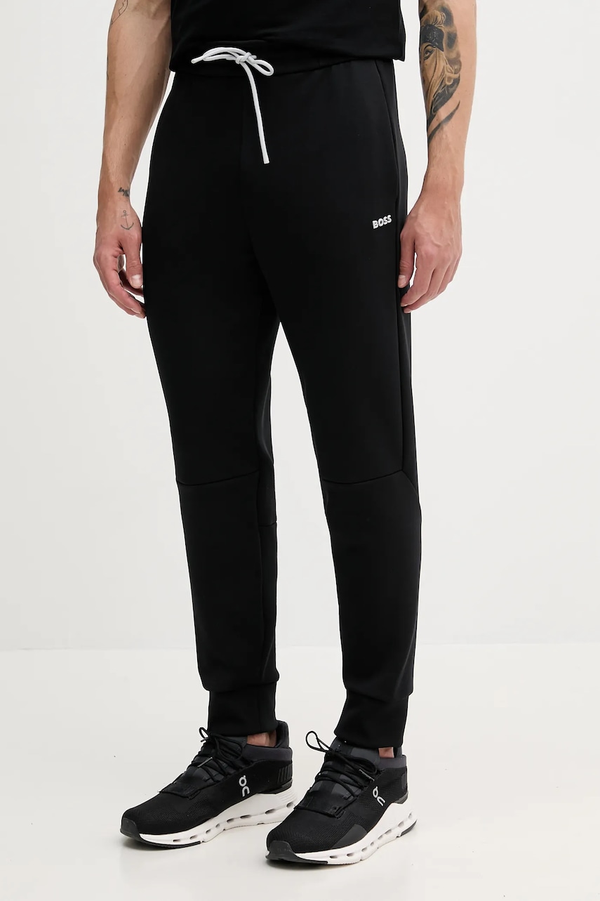 BOSS Green pantaloni de trening culoarea negru, neted, 50543070