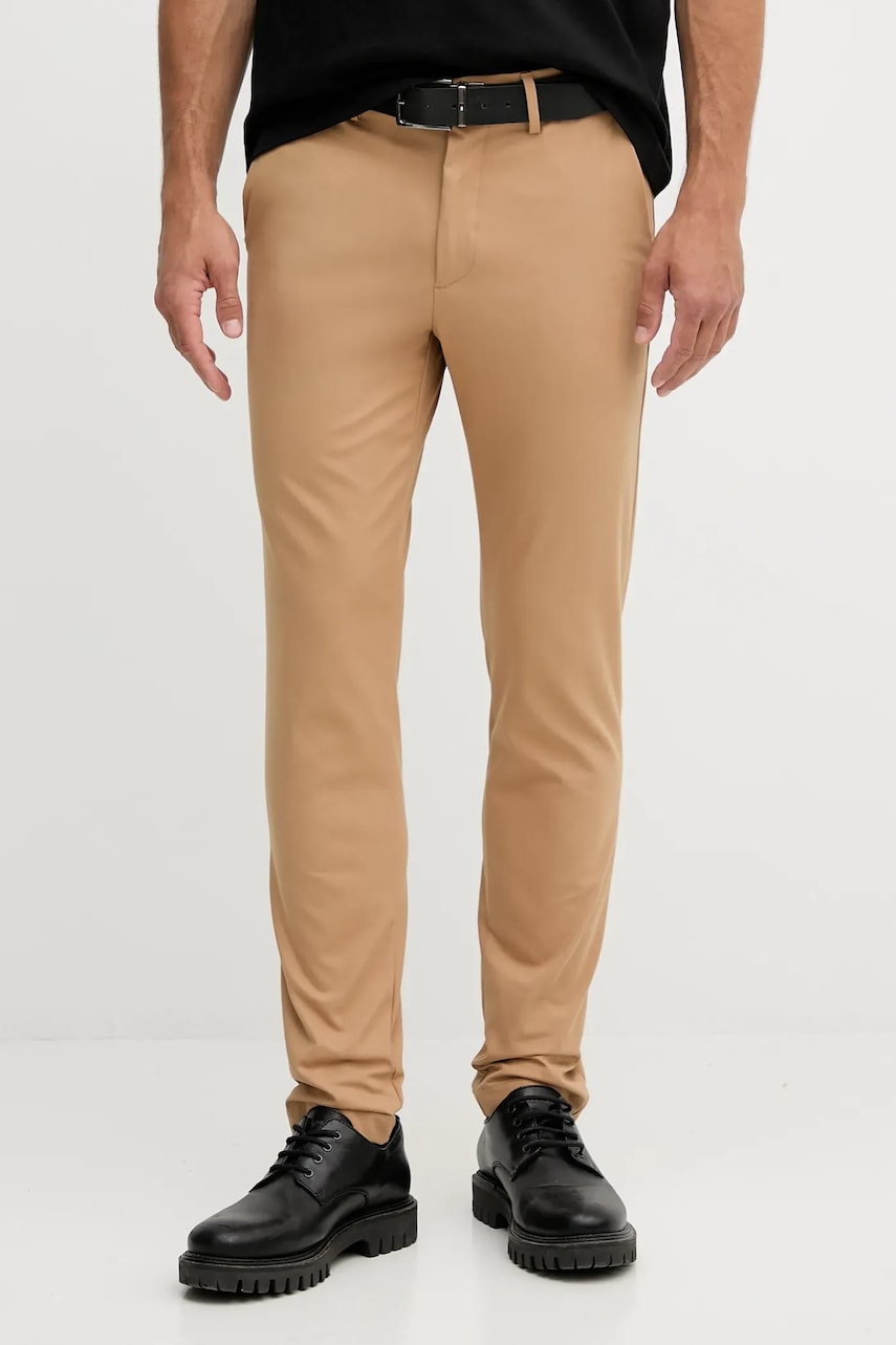 BOSS pantaloni culoarea verde, cu fason chinos, 50543945