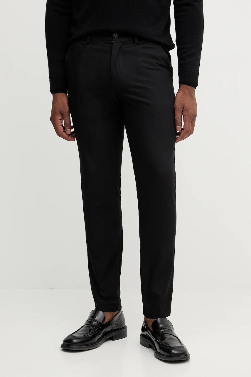 BOSS pantaloni culoarea negru, cu fason chinos, 50543945