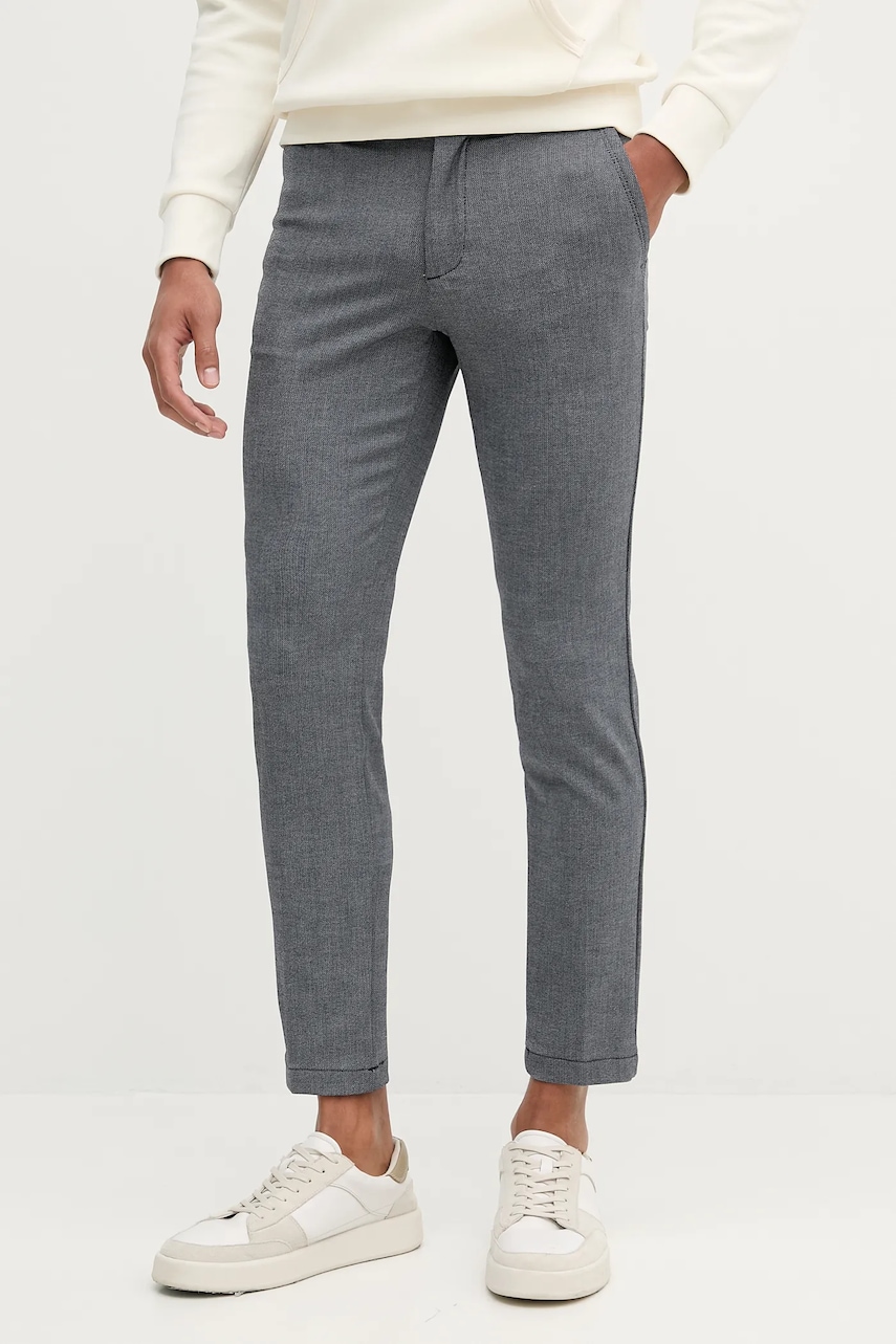 BOSS pantaloni bărbați, culoare bleumarin, simplu 50546875